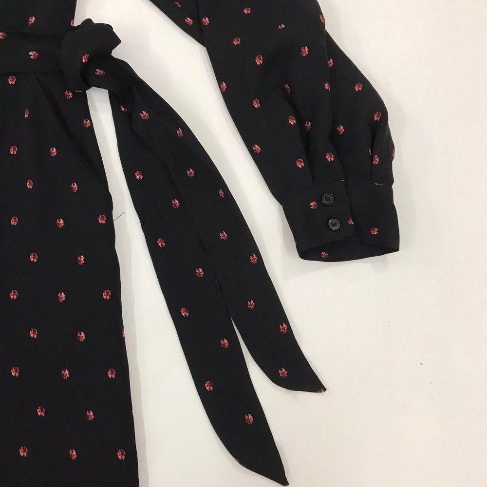 Maison Jules Women's 6 Jumpsuit Black Ladybug Surplice Neck Wide Leg Jumpsuit 6 - Picture 8 of 11